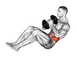 Russian Twist With Legs Floor Off (Dumbbell)